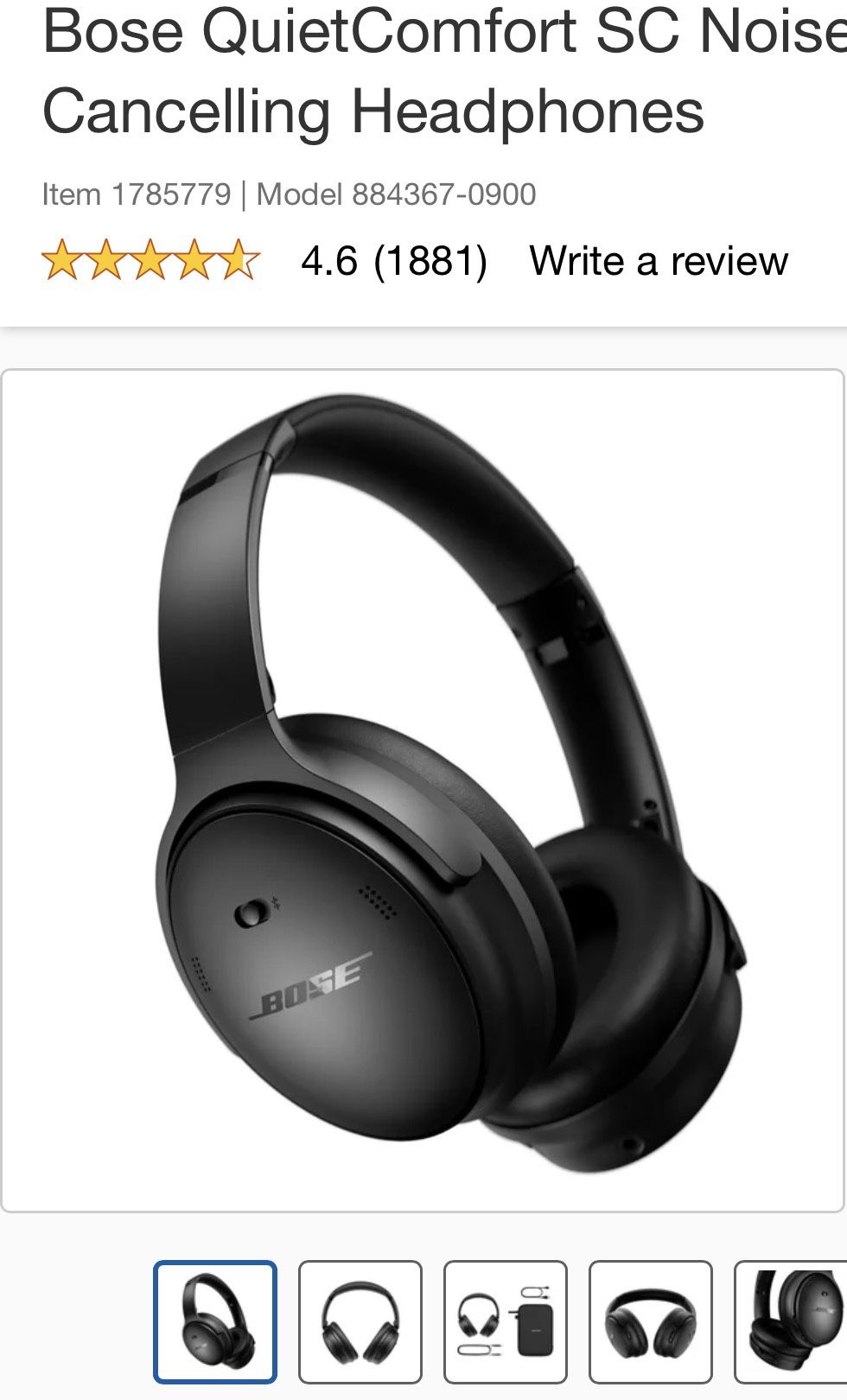 Bose QuietComfort SC Noise Canceling Headphones