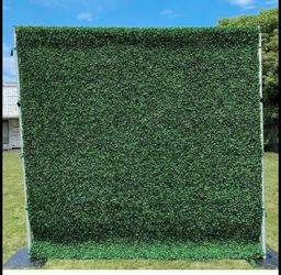 Artificial Green Wall Backdrop – 8ft x 8ft  Beautiful artificial green wall backdrop, perfect for weddings, engagement parties, baby showers, birthday
