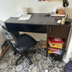 Desk WITH CHAIR and Lamp