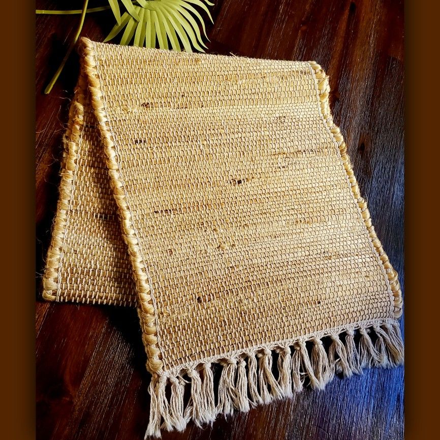 Hobby Lobby Boho Hand Woven Jute / Cotton Table Runner 14"x72" Indoor / Outdoor ...