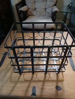 12 bottle black metal bottle basket