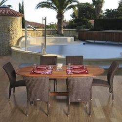 BRAND NEW 7 Piece Patio Oval Extendable Dining Set - Outdoor Table and Chair Furniture