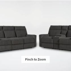 Gray Recliner Sofa Set. Slightly Used. No Stains No Pets. 