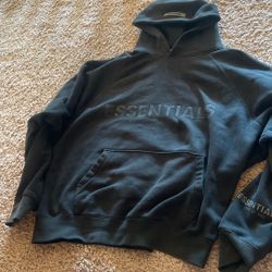 all black essentials hoodie