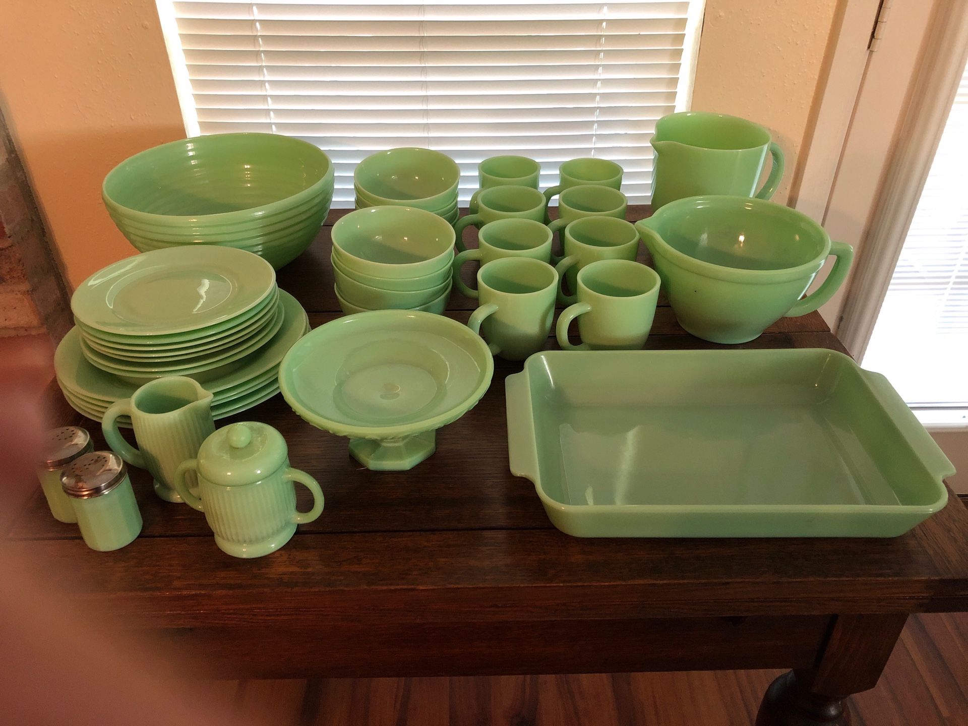 REDUCED 37 piece Martha Stewart Jadeite dish & serving collection for