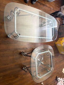 Glass Top Coffee Table and End Table Set