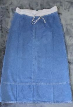 Long Blue Jeans Skirt