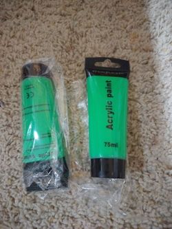 2 pack acrylic paint 75 ml bright green