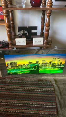 Light Up NYC Glass Mirror Skyline