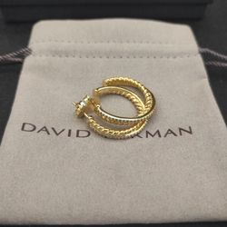 David Yurman Gold-Plated Diamond Stud Earrings