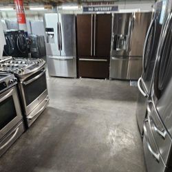 Warehouse Full Nice Certified Gently Used Washer Dryer Refrigerator Oven Stove Stackable Free Warranty Samsung GE Kenmore LG Whirlpool Bosh Frigidaire