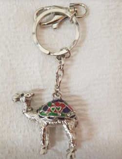 Silver keychain camel