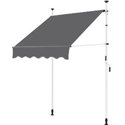 59"×118" Outdoor Sunshade Shelter Angle with Adjustable Angle & Height, Outdoor Waterproof Retractable Awning for Patio, Balcony, Courtyard, Porch, De