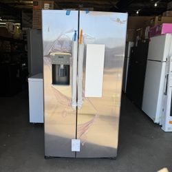 GE 25.3 cu. ft. Side by Side Refrigerator in Fingerprint Resistant Stainless Steel, Standard Depth, ENERGY STAR