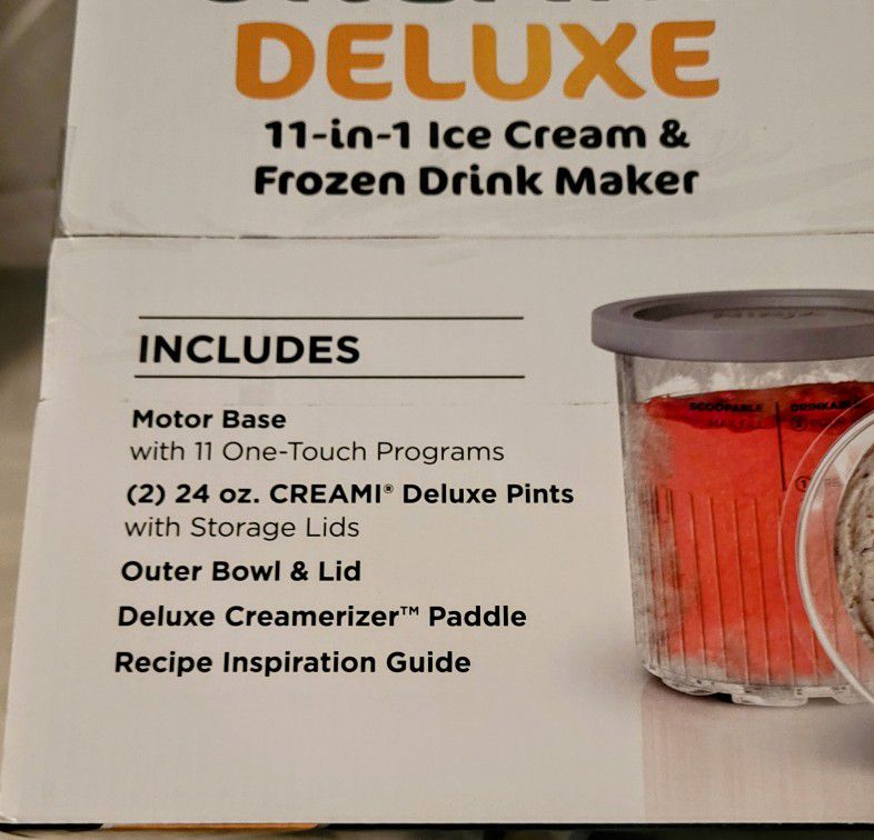 Open Box Ninja NC501 CREAMi Deluxe 11-in-1 Ice Cream and Frozen Treat Maker  - RED 