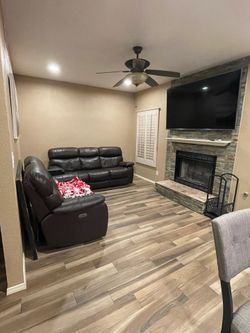 Leather sofa set