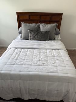 Full-sized bed with mattress set & frame