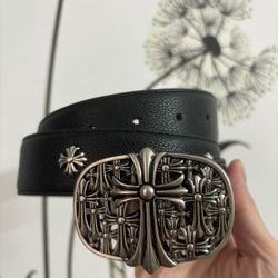 Vintage Chrome Hearts Cross Leather Belt