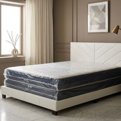 New QUEEN SIZE BED FRAME WITH MATTRESS NEW BEDROOM FURNITURE SET CAMA QUEEN 