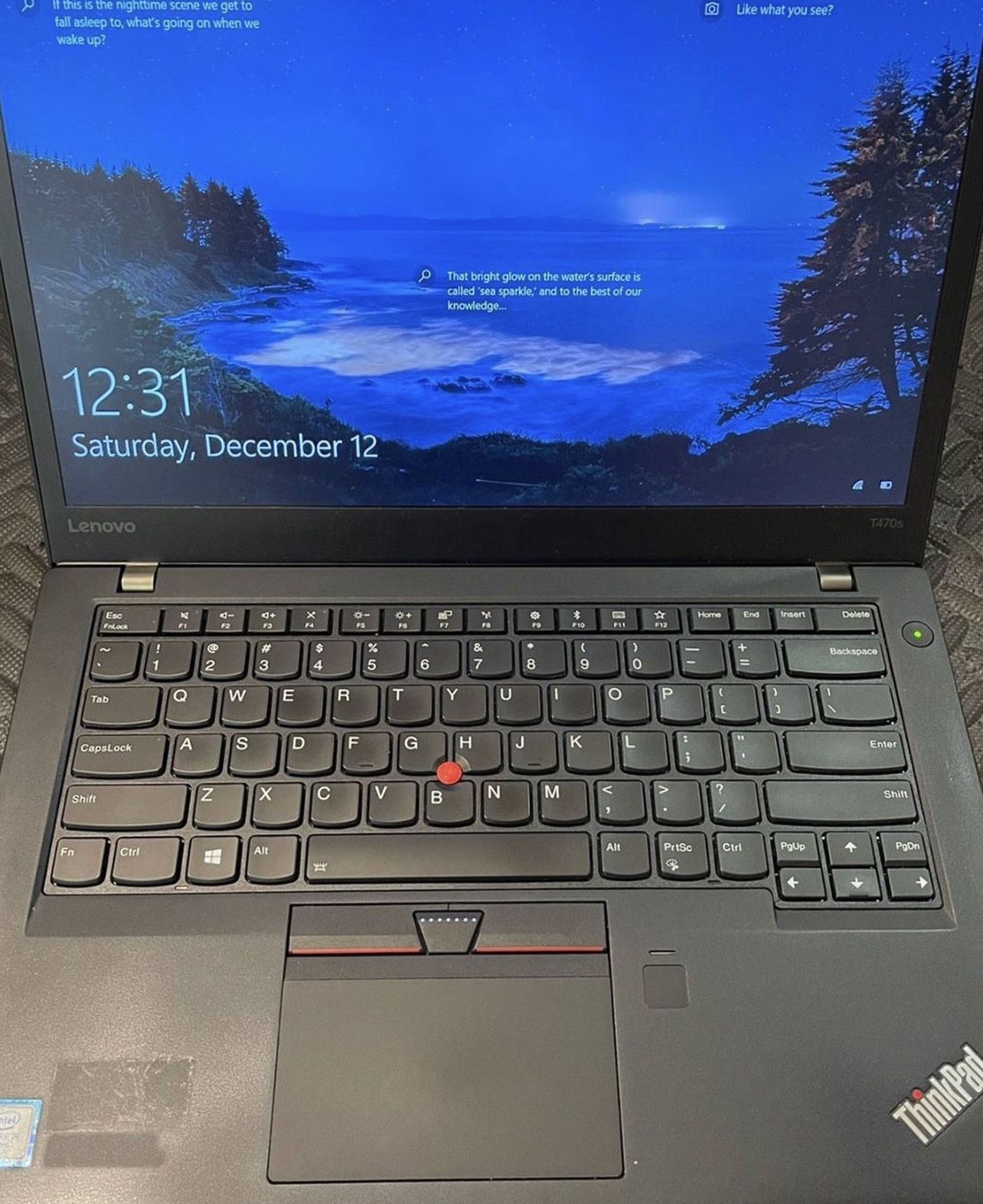 Lenovo ThinkPad T470s 2.4GHz i5-6300u 12GB 256GB SSD Webcam Windows 10