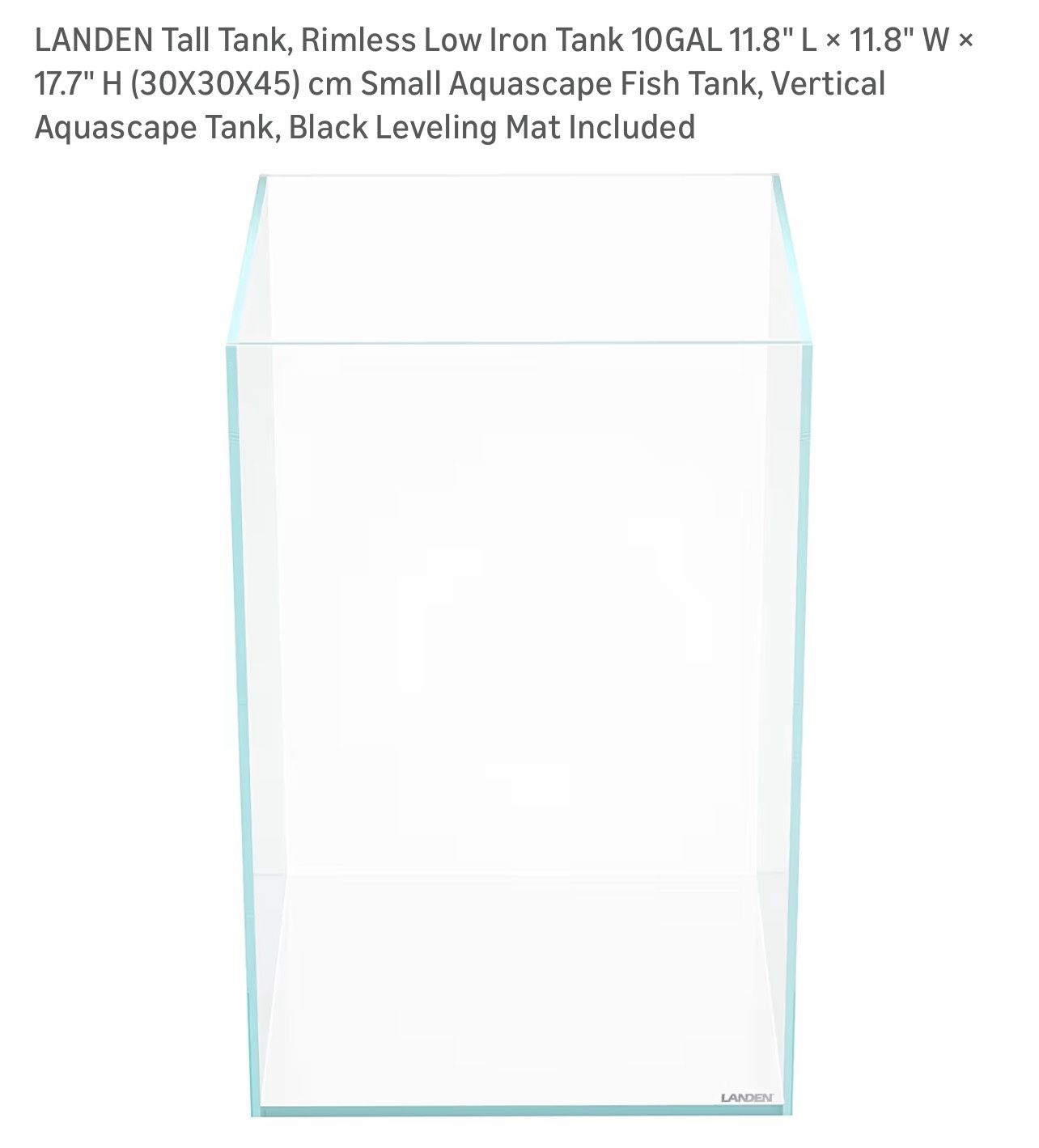 10 Gallon No Rim Fish Tank