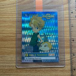 1999 UPPER DECK DIGIMON| SILVER PRISM-EXCLUSIVE PREVIEW Matt & Tsunomon
