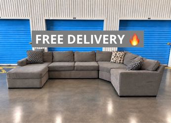 Free Delivery- Large Gray Sectional couch