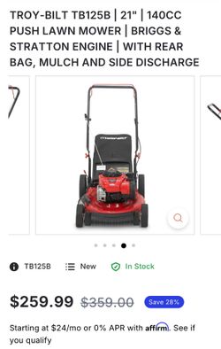 Troibuilt Lawn Mower Honda Engine 