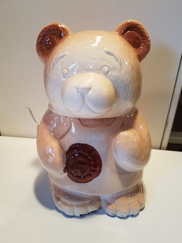 Antique teddy bear cookie jar