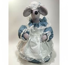 Vintage Lady Home Mouse Country Girl Home Apron Doll door stopper toy home house decor