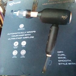 ION Luxe Adult 4-in-1 Autowrap Airstyler, Ionic Hair Dryer and Curler, 1875 Volts, Black
