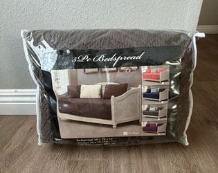MK Collection 5Pc Daybed Quilt Bedspread Set Coffee Size Twin