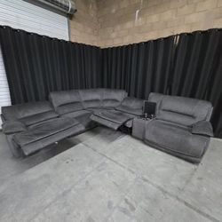 Redding 6-Piece Fabric Power Reclining Sectional with Power Headrest