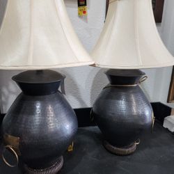 Set Of Metal Lamps Antique? 