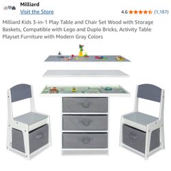 Millard Kids 3 In 1 Plat/Lego Table