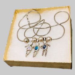 Sterling Silver (925) Birthstone Baby-Charm Necklace 