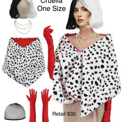 Cruella Villain Disney 101 Dalmatians One Size Halloween