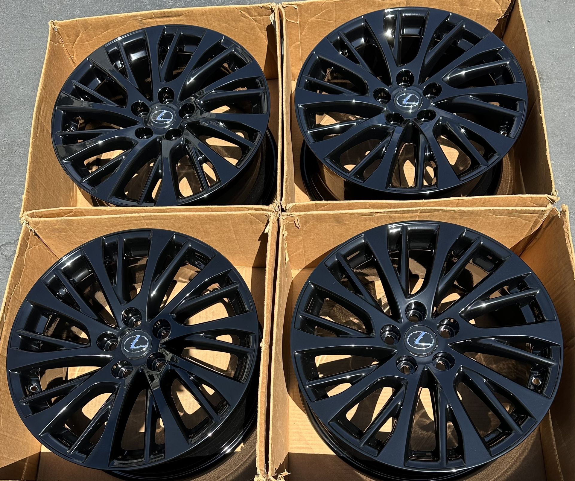 18” Lexus ES350 factory wheels rims gloss black new ES