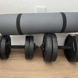 Ajustable Dumbbells And Yoga Mat  Set 