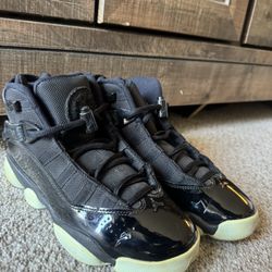 Jordan 6 Rings (all black / “Black Cat” style) 