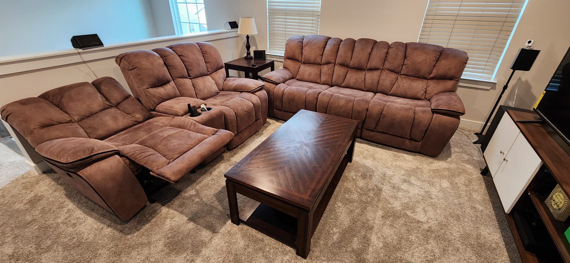 Reclining Love Seat + 3 Seater Sofa