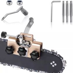 Chainsaw Sharpener Kit, Chainsaw Sharpening Jig with 3 Pcs Sharpening Bits