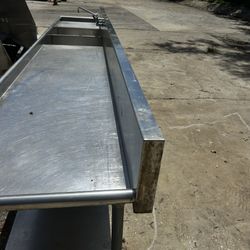 2 Compartment Commercial Stainless Steel Sink – 161.5” Long – Heavy Duty – $1,200