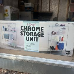 Brand New NSF‑ 4‑shelf chrome wire storage rack