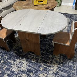 Kids Drop-Leaf Table And Chairs