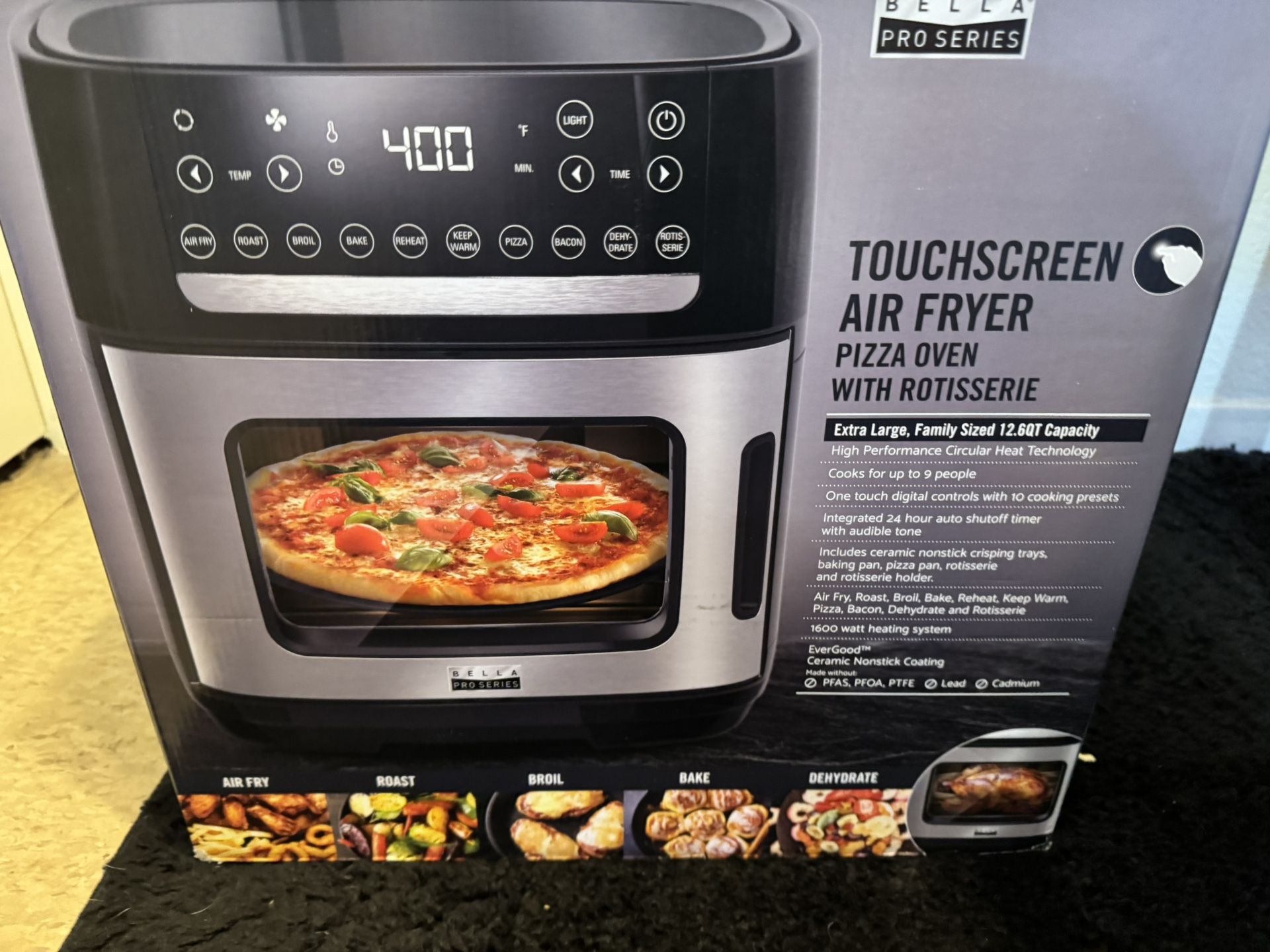 BRAND NEW AIR FRYER, ROTISSERIE, PIZZA OVEN