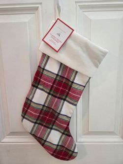 Pottery barn kids classic velvet stocking tartan plaid NWT Brand new