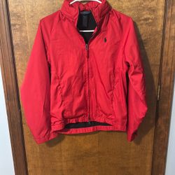 Polo Ralph Lauren Windbreak Jacket Youth Boys Sz Md Red W Full Zip