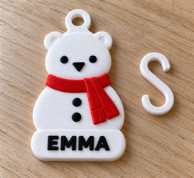 Personalized Polar Bears Family Ornament, 1–8 Names, Expecting Baby Option, Custom Colors