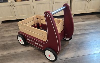 Radio Flyer Classic Walker Wagon - Toddler Push & Pull Toy with Wooden Stake Sides
